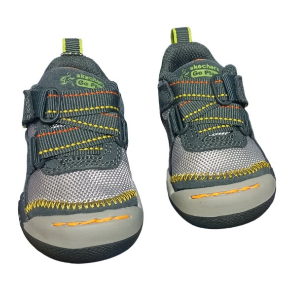 Skechers Baby Boys' Flex Play-Easy Pick Sneaker Charcoal/Grey 4 Medium Toddlers - Picture 10 of 13